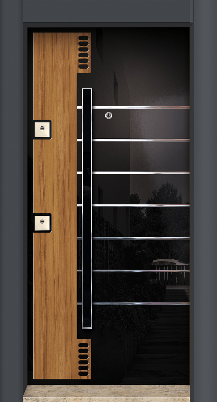 PVC kabartma yüzey çelik kapı