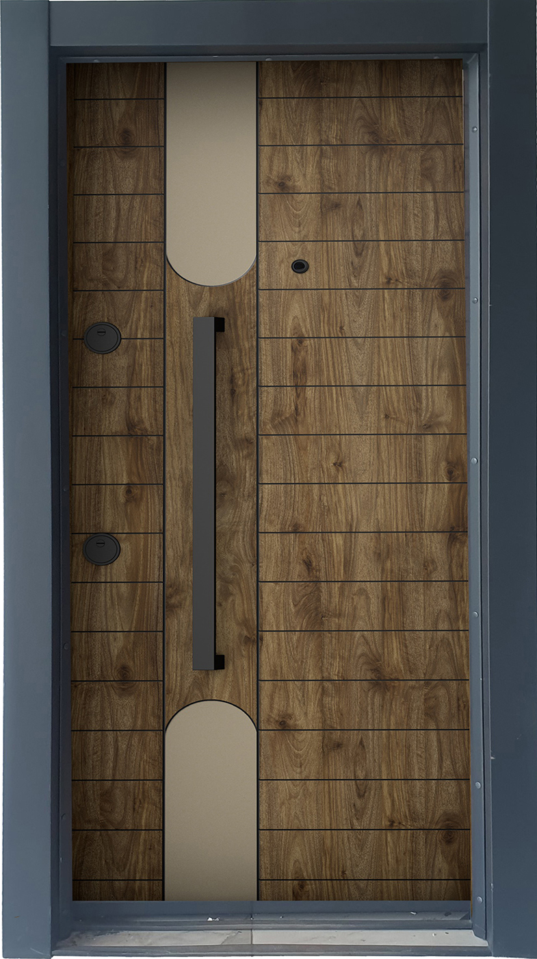 Laminoks yüzeyli daire çelik kapısı