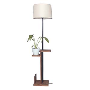 Ensa Orkide Raflı Gazetelikli Doğal Ahşap Lambader modelleri, fiyatı