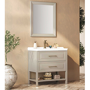 Klasik Mat lake yüzeyli,  Seramik lavabolu banyo dolabı GARDEN 80