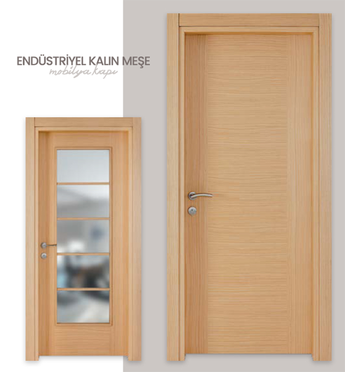 Melamin Kaplamalı Ahşap İç Kapı Meşe